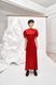 viscose dress with open back and flashlight sleeves - red, XL