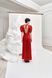 viscose dress with open back and flashlight sleeves - red, XL