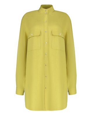 oversized linen shirt - pear, One Size