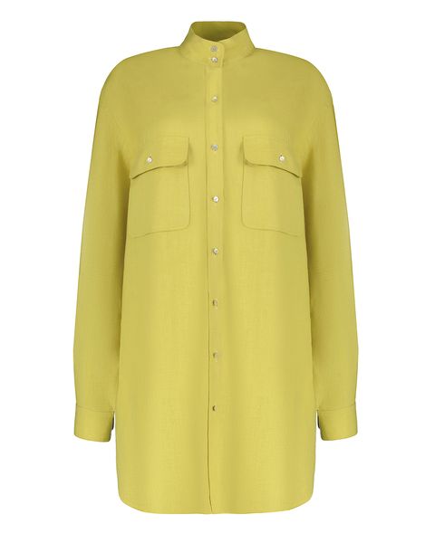 oversized linen shirt - pear, One Size