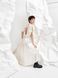 viscose dress with open back and flashlight sleeves - milk, XL