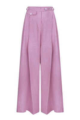 linen high-waisted palazzo trousers - lavandeur, One Size