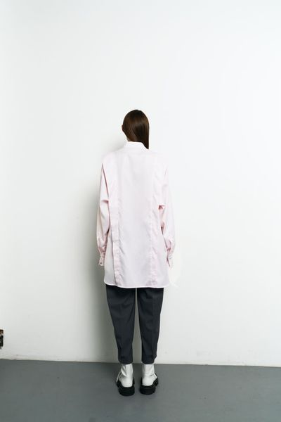сорочка оверсайз зі вставками - рожева FW224-1 фото