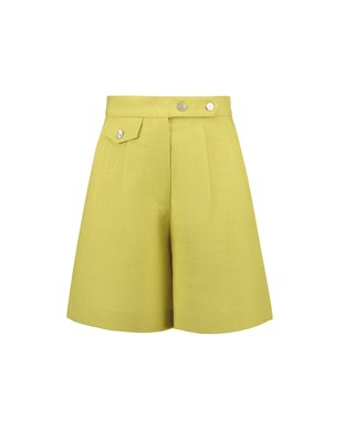 linen shorts with high waist - pear, One Size