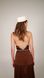 dress with an open back and a decorative belt - chocolate, One Size