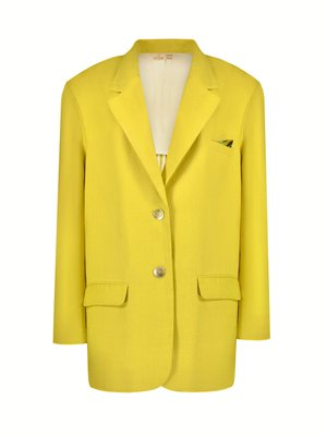 oversized linen blazer - yellow, One Size