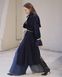 oversized trench with color cords and raw edges - navy, One Size