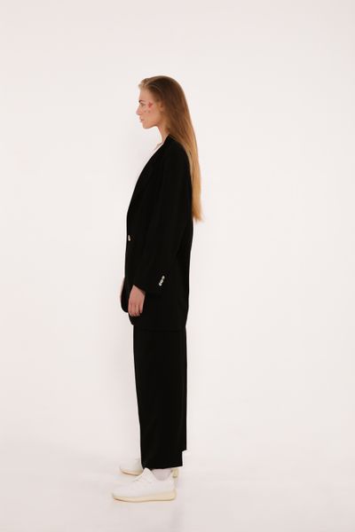 oversized tencel blazer - black, One Size