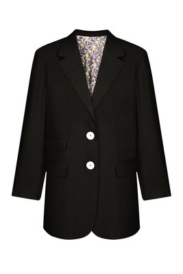 оversized linen blazer - black, One Size