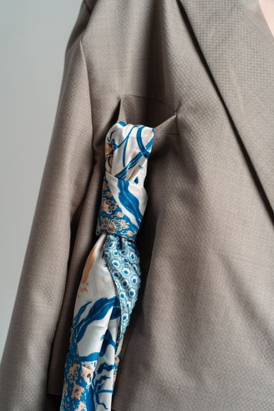 cropped blazer with shawl "vovna" - beige, One Size