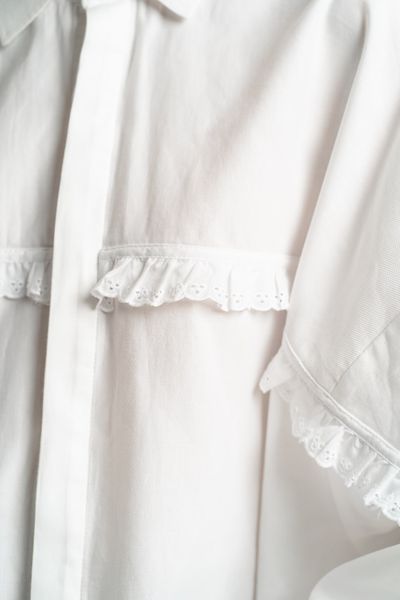 сорочка із бавовни "плетиво" - біла FW237 фото