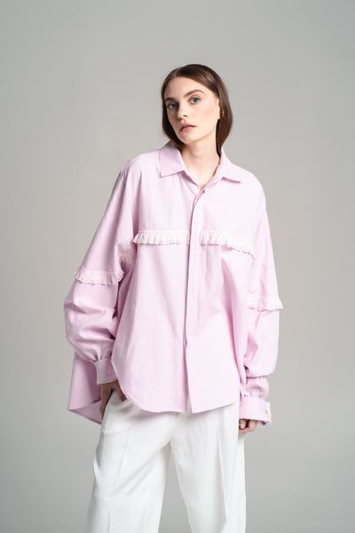 сорочка із бавовни "плетиво" - рожевий FW237-1 фото