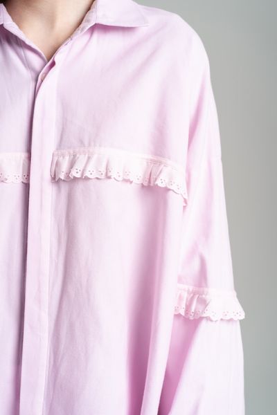 сорочка із бавовни "плетиво" - рожевий FW237-1 фото