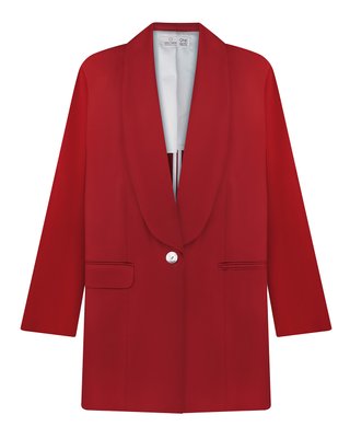 oversized single-breasted viscose blazer - red, One Size
