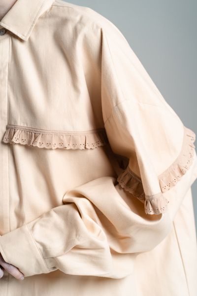cotton "pletyvo" shirt - beige, One Size