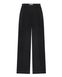 high-waisted viscose trousers - black, One Size